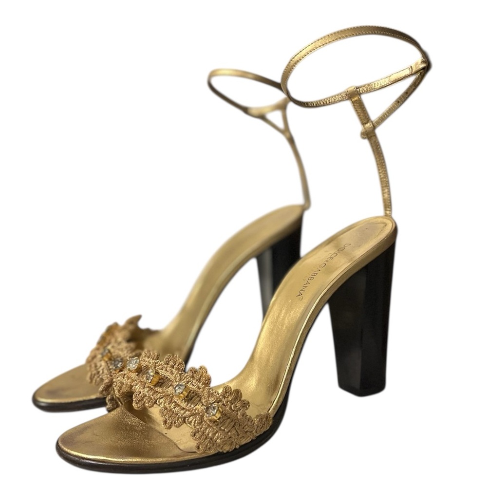 Dolce & Gabbana 2002 "Rustic Glamour" Runway Look 14 Crystal Sandals